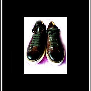 New Rare & Unique Florentia Pelle Men's Genuine Leather Sneakers, Made in Italy